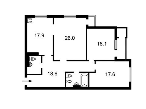квартира за адресою Дніпровська набережна вул., 1-А