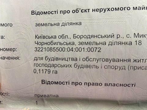 ділянка за адресою Чорнобильська, 18