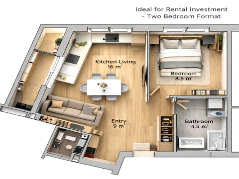 квартира по адресу Олеся Бердника ул., 1-Д