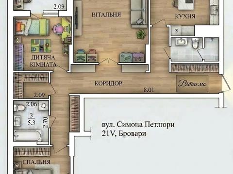 квартира за адресою Симона Петлюри вул. (Черняховського), 21-В