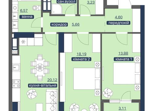 квартира за адресою Академіка Заболотного вул., 1-А