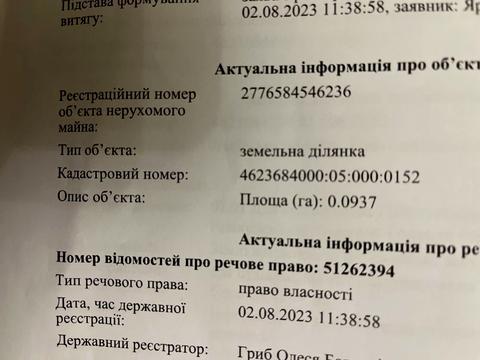 ділянка за адресою с. Миклашів, 