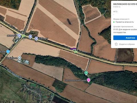 ділянка за адресою Траса М12 (Е50) Хмельницький-Вінниця