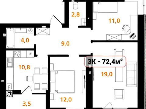 квартира по адресу Отца Ивана Блавацкого ул., (1 черга (будинок 3))