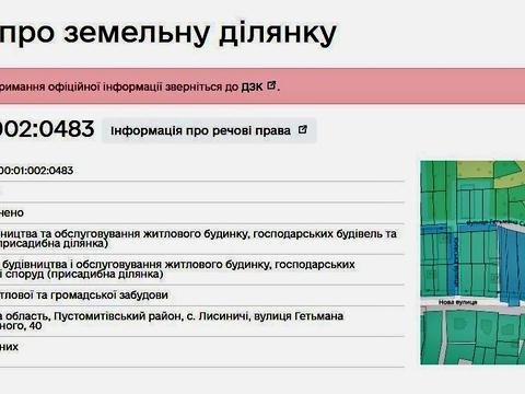 участок по адресу с. Лисиничи, Сагайдачного