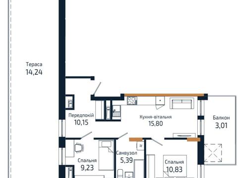 квартира за адресою Володимира Навроцького вул., (Будинок 6)