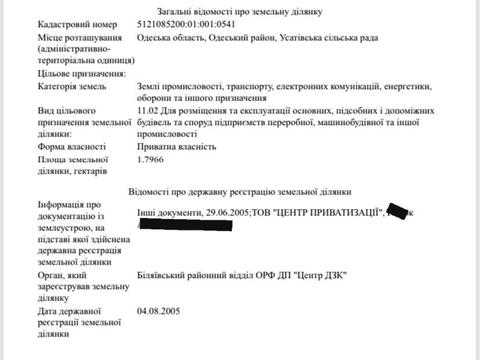 ділянка за адресою Тираспольське шосе