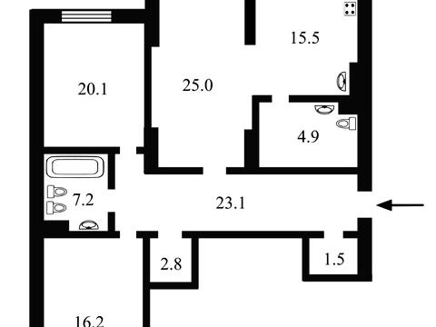 квартира по адресу Ованеса Туманяна ул., 15-А
