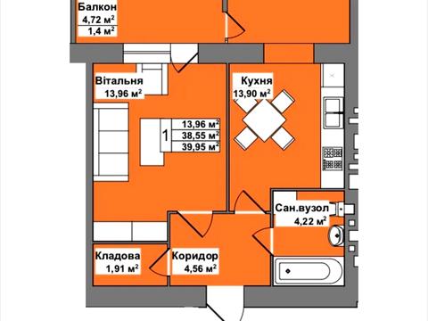 квартира за адресою Тернопільська вул., (Будинок 1)