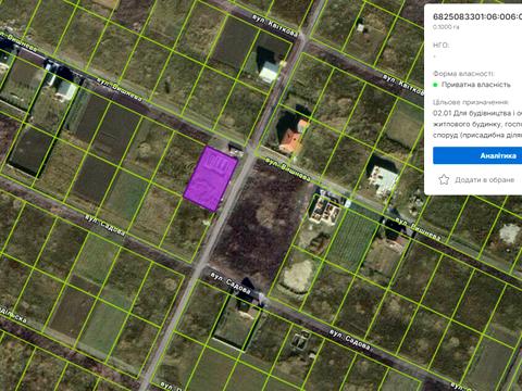 ділянка за адресою Вишнева, 20