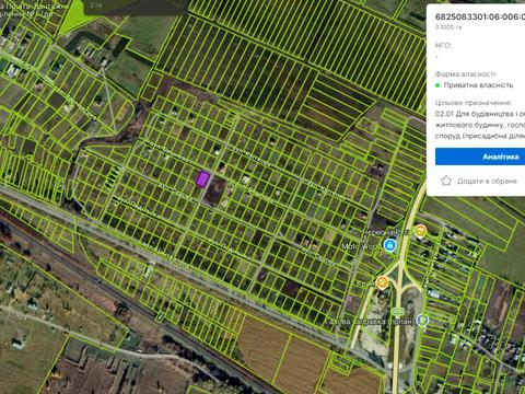 ділянка за адресою Вишнева, 20