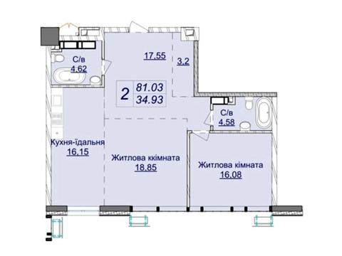 квартира по адресу Андрея Верхогляда ул. (Михайла Драгомирова), (7 черга (будинок 3))