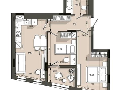 квартира по адресу Пластовая ул. (Силикатная), (Будинок D5)
