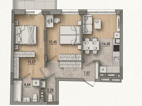 квартира за адресою Келецька вул., (Будинок 1)