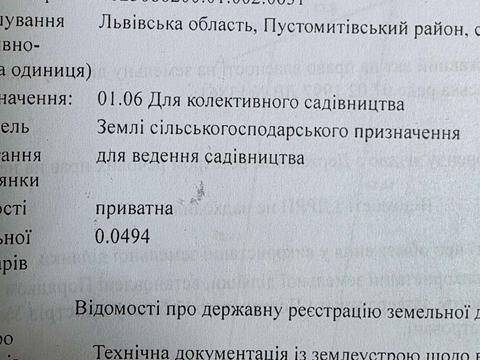участок по адресу с. Скнилов, Шевченка