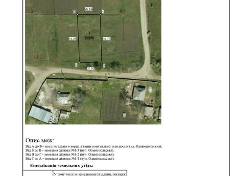 участок по адресу Ольвіопольська