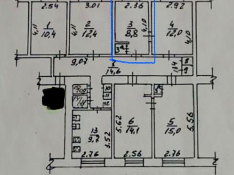 комната по адресу Краснова ул., 9а