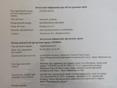 ділянка за адресою 
