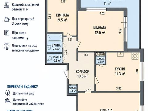 квартира за адресою Назара Небожинського вул. (Павлюченка), 20