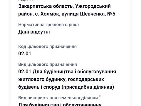 ділянка за адресою Шевченка