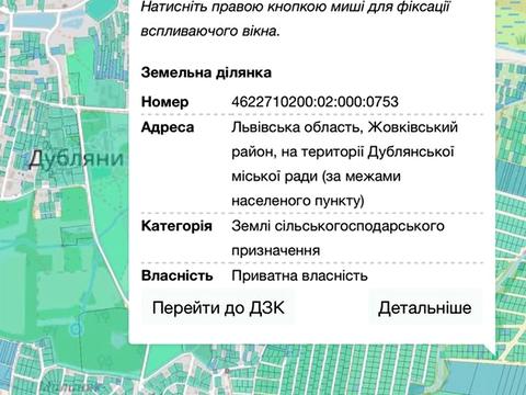 ділянка за адресою Дубляни, 