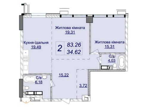 квартира по адресу Андрея Верхогляда ул. (Михайла Драгомирова), (7 черга (будинок 2))