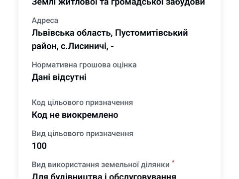 ділянка за адресою Польова