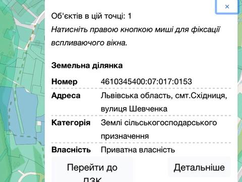 ділянка за адресою смт. Східниця,