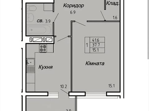 квартира по адресу Северина Наливайко ул., 1-К