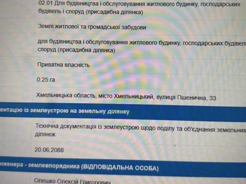 участок по адресу Пшенична ул., 33