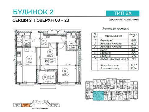 квартира по адресу Семьи Кульженков ул. (Дегтяренко Петра), (Будинок 2)
