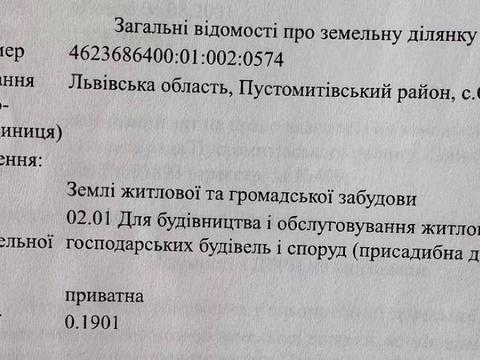 ділянка за адресою с. Сокільники, 