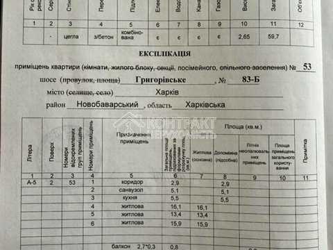 квартира за адресою Григорівське шосе (Комсомольське), 83б