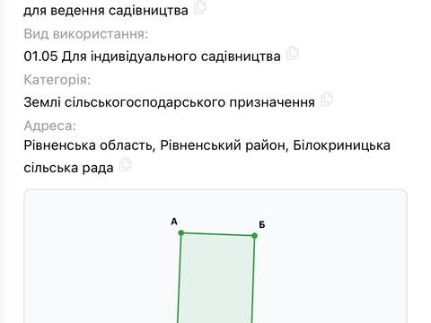 участок по адресу Масив Київський