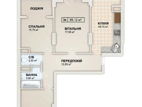 квартира за адресою Володимира Івасюка вул., (Будинок 2)