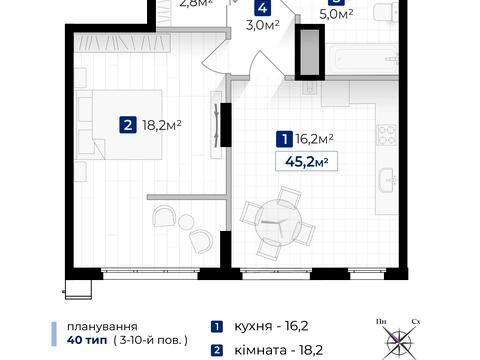 квартира за адресою Гетьмана Мазепи вул., (Будинок 1)