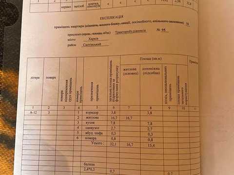 квартира за адресою Тракторобудівників просп., 95