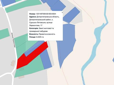 ділянка за адресою с. Сурсько-Литовське, Литовська