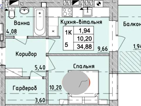квартира за адресою Миколи Сингаївського вул. (Ново-Оскольська), 2-Б/5