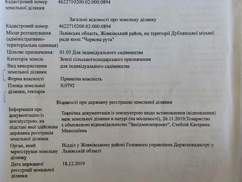 ділянка за адресою Дубляни, Червона Рута