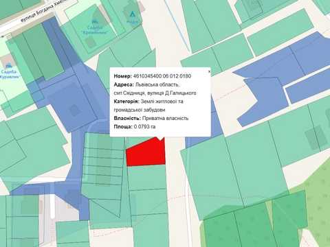 ділянка за адресою вул Д.Галицького
