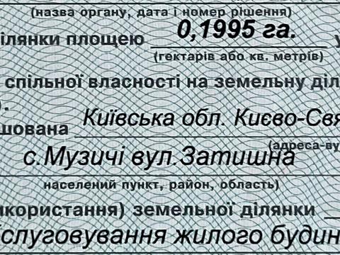 ділянка за адресою Затишна