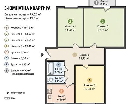 квартира по адресу Независимой Украины ул. (40 лет Советской Украины), 51