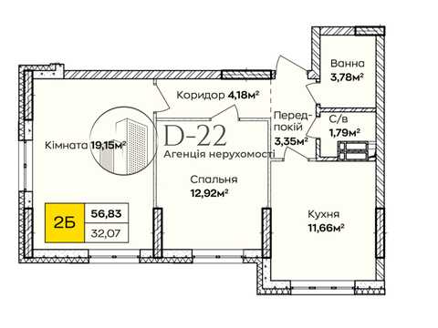 квартира за адресою Івана Кочерги вул., (Будинок 1)