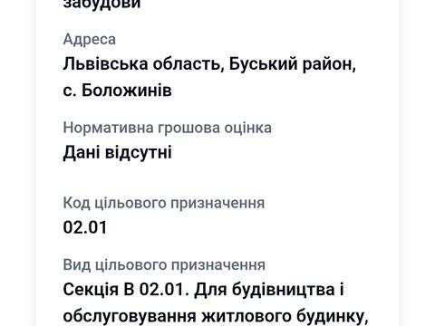 участок по адресу Центральна