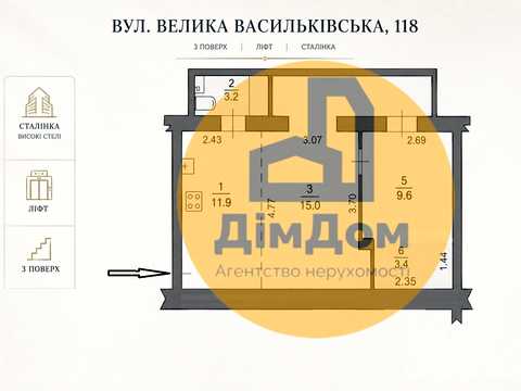 квартира за адресою Велика Васильківська вул. (Червоноармійська), 118