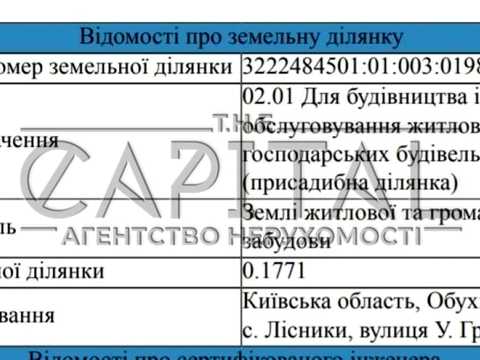 ділянка за адресою Ульяни Громової вул.