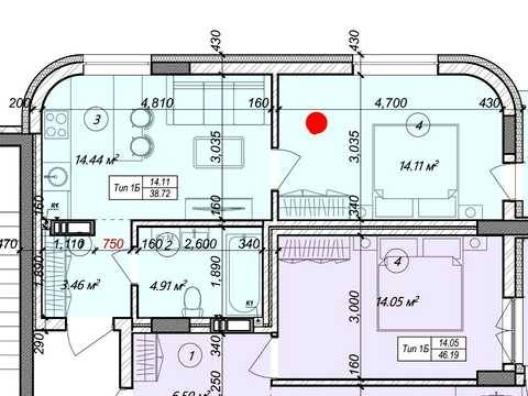 квартира по адресу Електрозаводська ул., 45