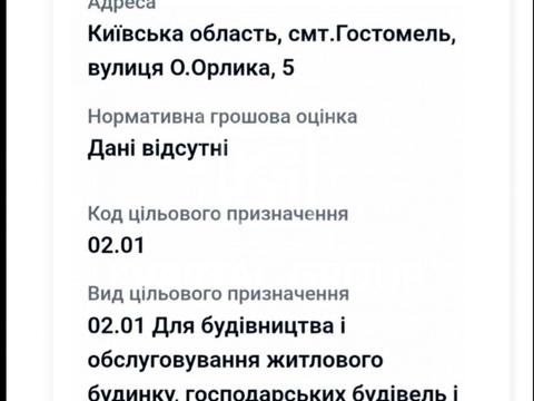 ділянка за адресою смт. Гостомель, 