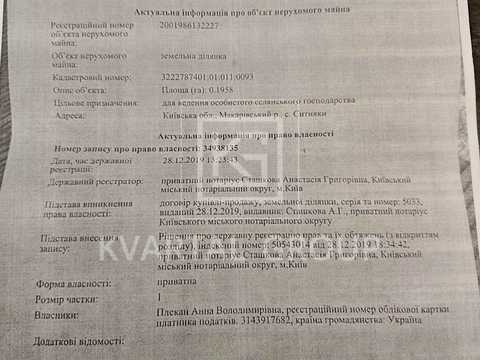 ділянка за адресою Зелений Хутор, 24